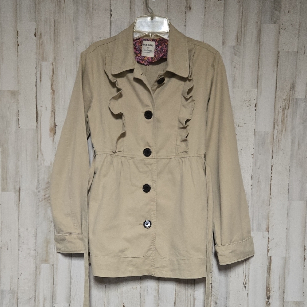 Old Navy Tan Ruffled Utility Jacket - Picture 4 of 4